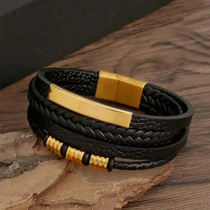 Classic Men's Leather Bracelet New Style Hand-woven Multi-layer Combination Accessory Fashion Man Jewelry Wholesale Dropshipping - PricesRgreat