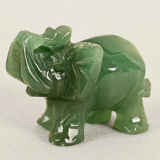 Jade Stone Craving Elephant Feng Shui Statue - PricesRgreat