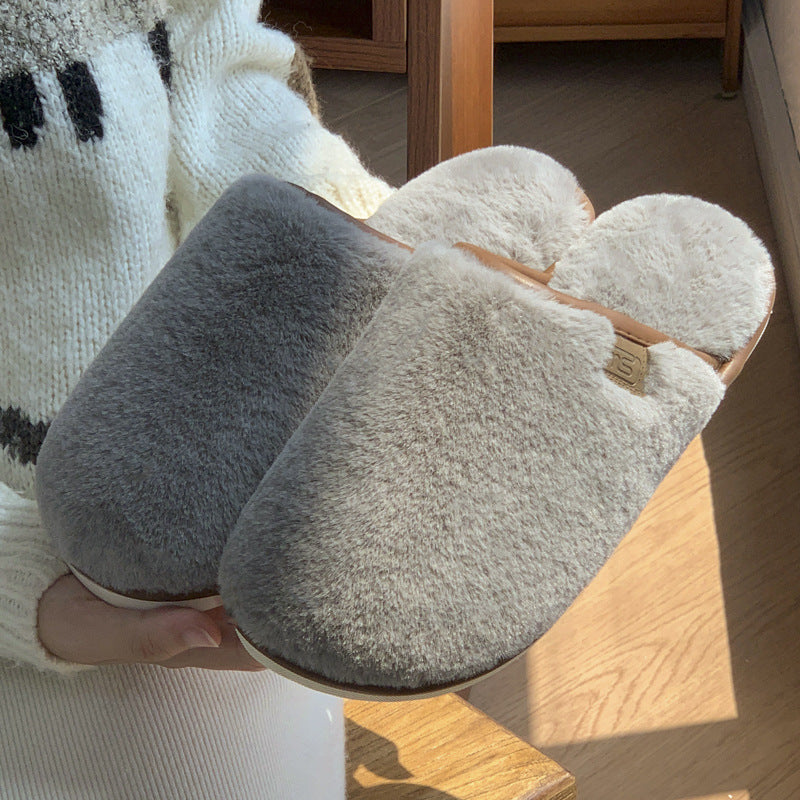 Unisex plush slippers non-slip