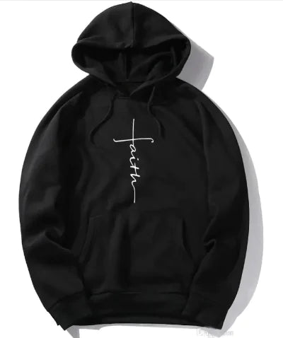 Hoodie with the word "Faith" printed on it - PricesRgreat