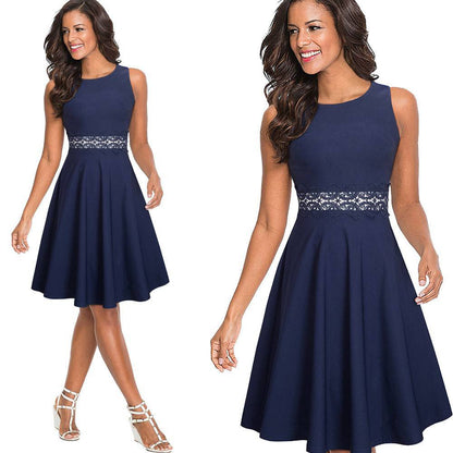 Women's Pleated Dress with Lace