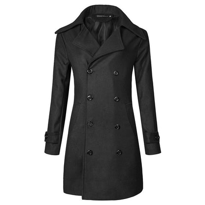 Men's Double Breasted Mid-length Trench Coat Plus Size