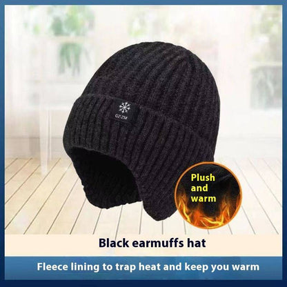 Men's wool hat with ear protection