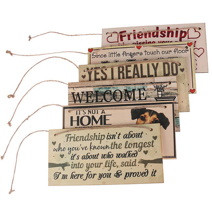 Friendship message on wood