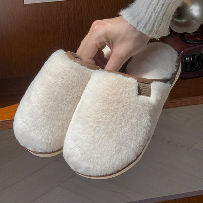 Unisex plush slippers non-slip