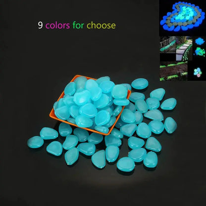 Glow In The Dark Luminous Garden Pebbles [10 pcs] - PricesRgreat