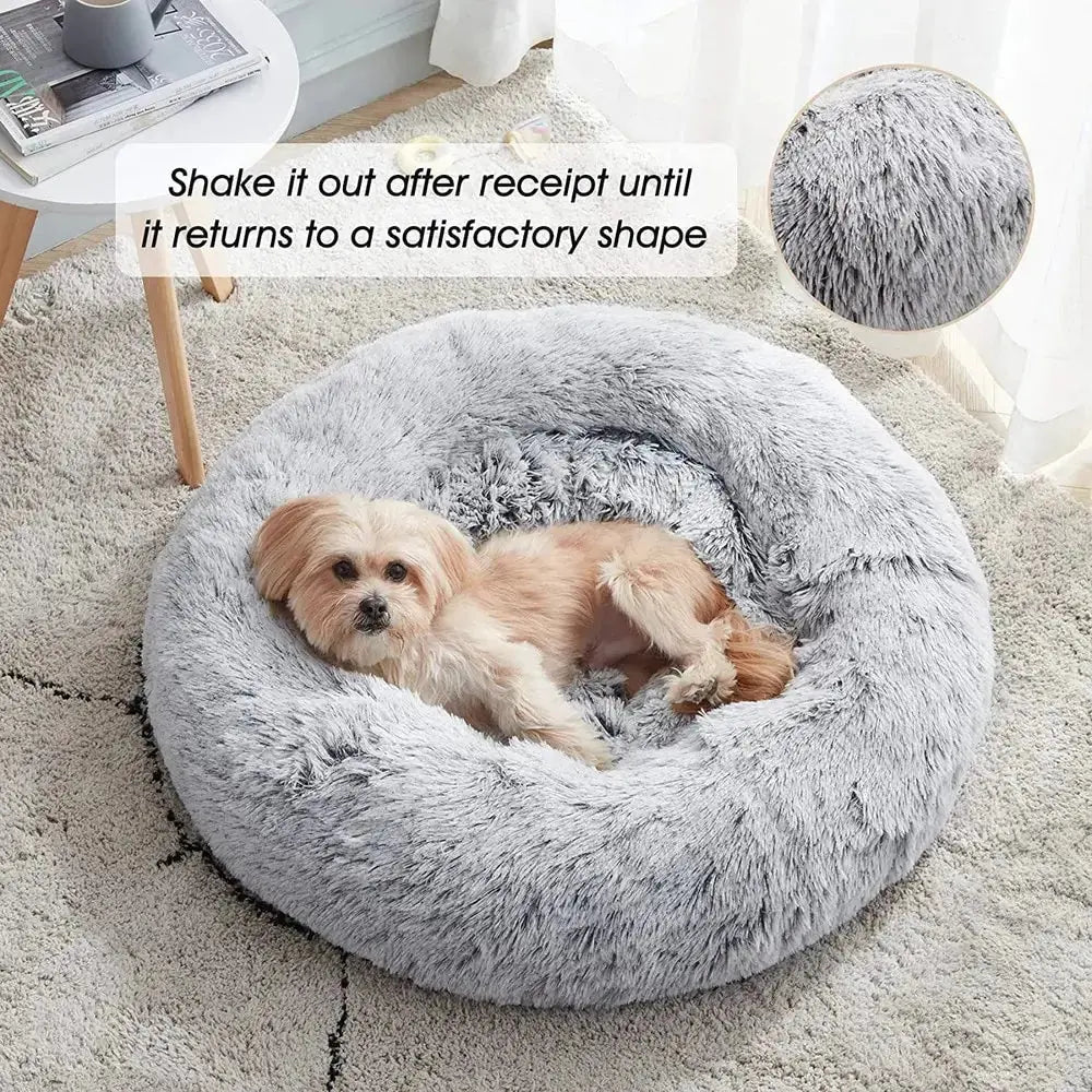 Calming Anti-Anxiety Donut Bed for Dogs and Cats - PricesRgreat