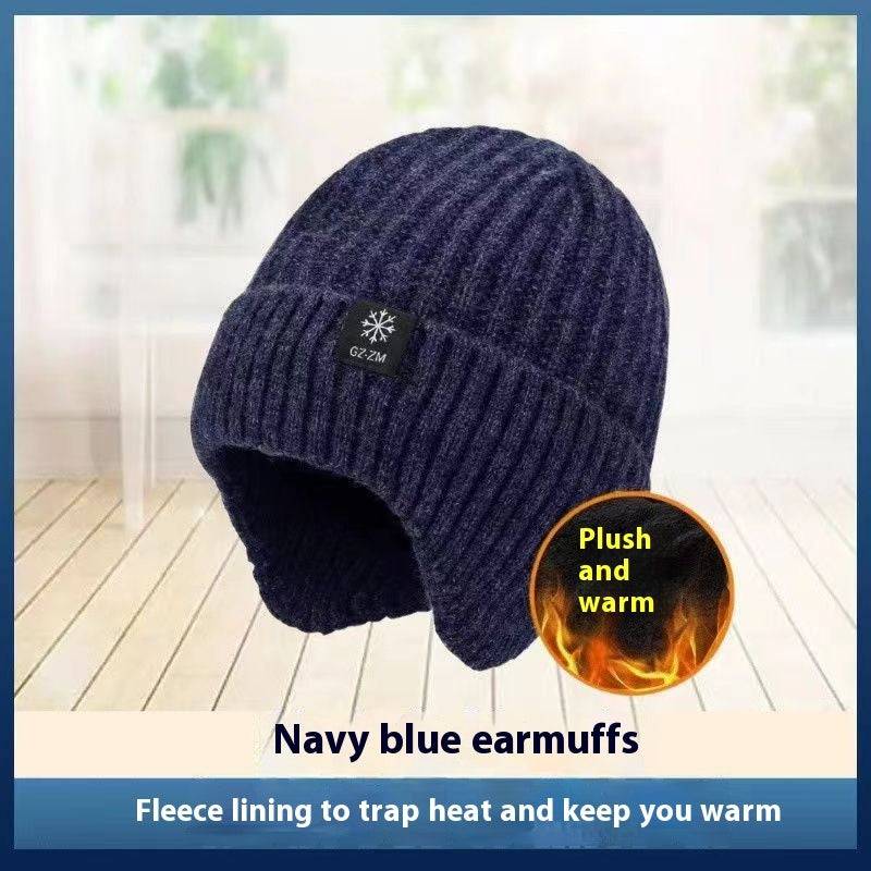 Men's wool hat with ear protection