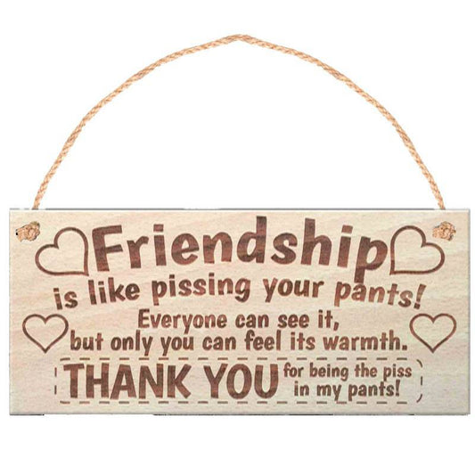 Friendship message on wood