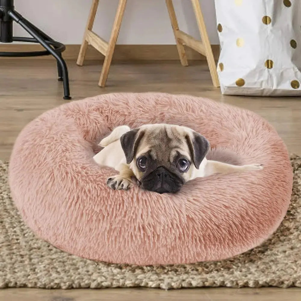 Calming Anti-Anxiety Donut Bed for Dogs and Cats - PricesRgreat