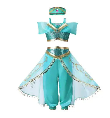 Girls Princess Costume: Elsa, Anna, Jasmine, Rapunzel Dress - Image #11