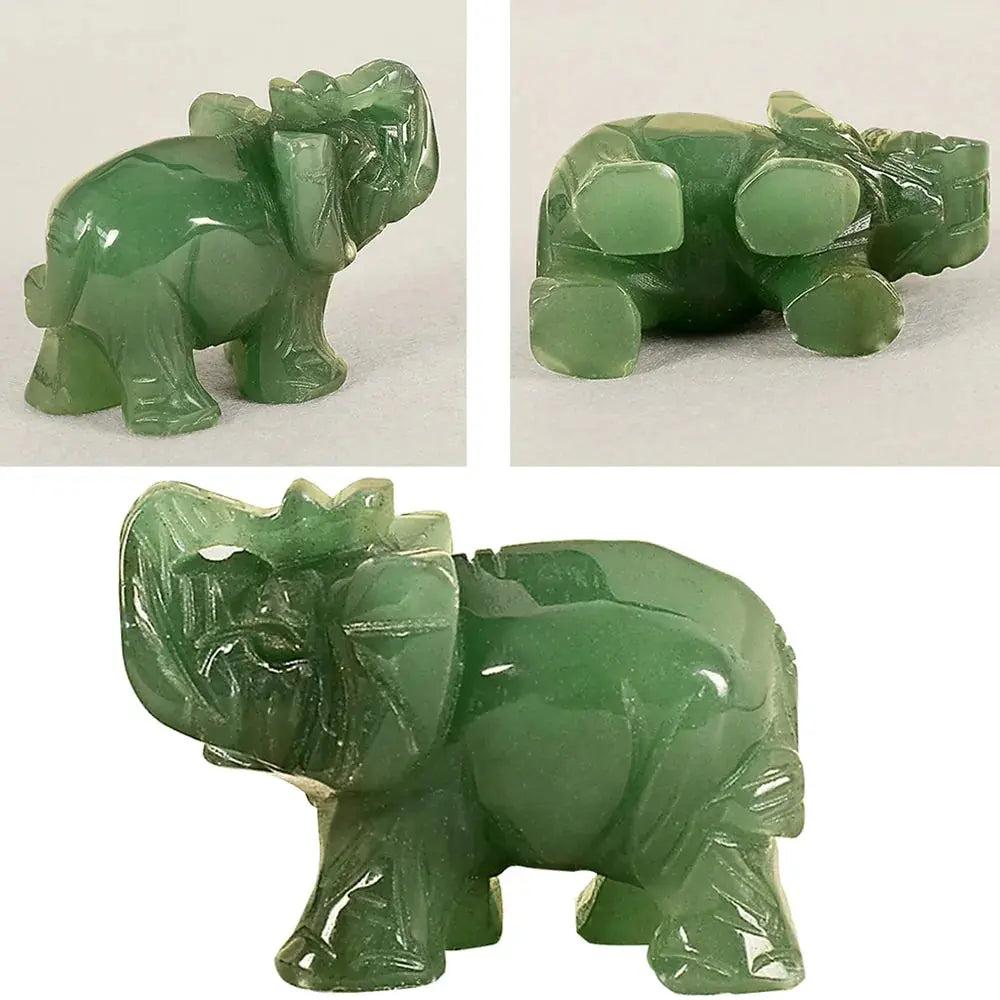 Jade Stone Craving Elephant Feng Shui Statue - PricesRgreat