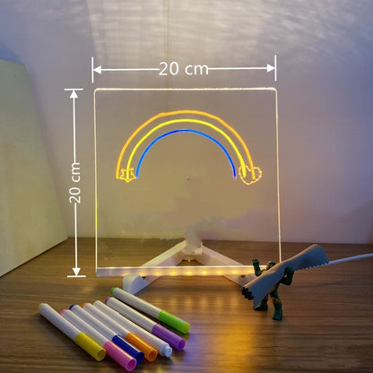 Acrylic DIY Note 7Pens USB LED Desk Lamp