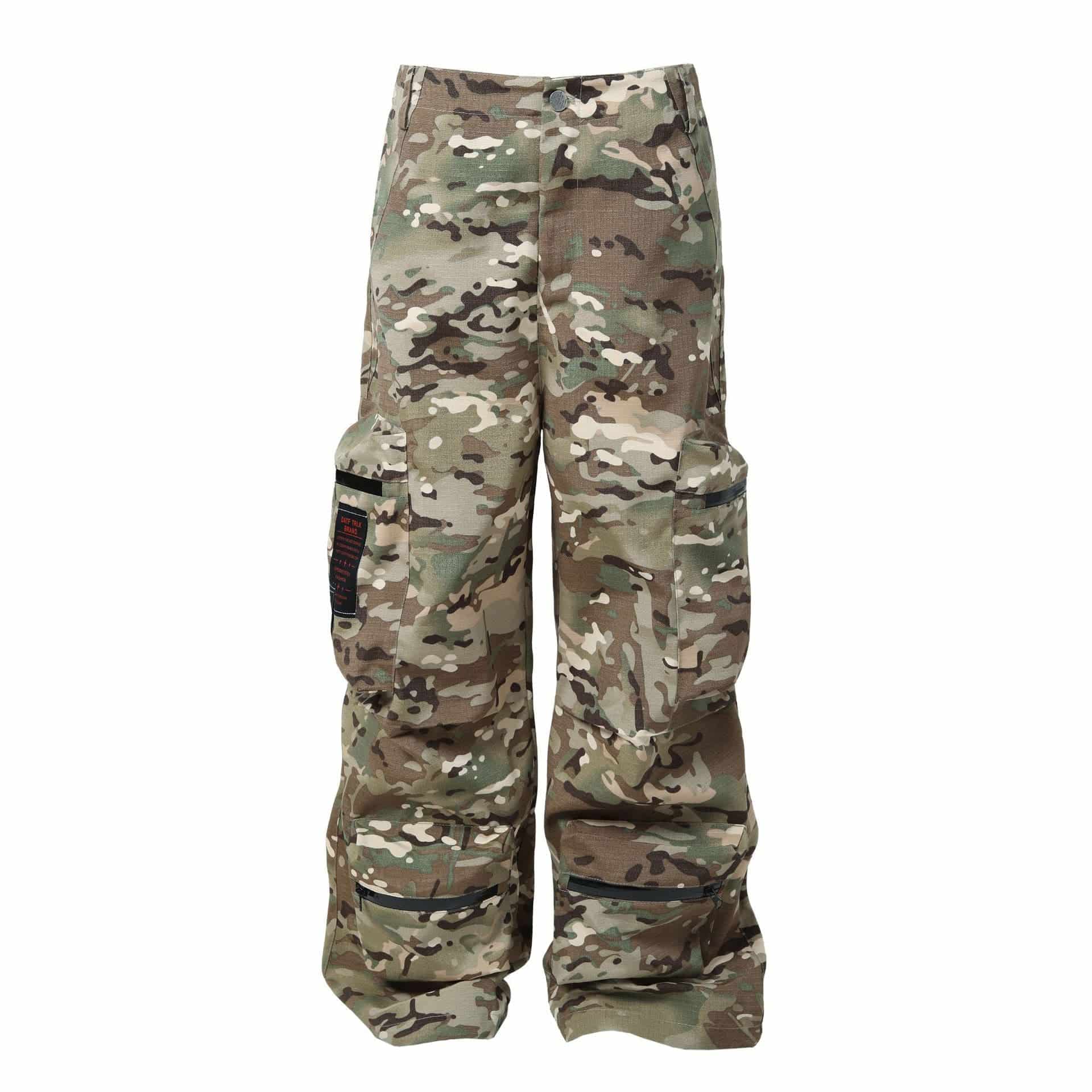 Casual wide leg camouflage pants