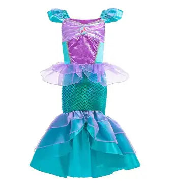 Girls Princess Costume: Elsa, Anna, Jasmine, Rapunzel Dress - Image #4