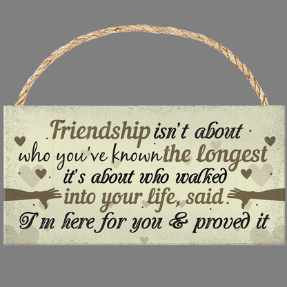 Friendship message on wood