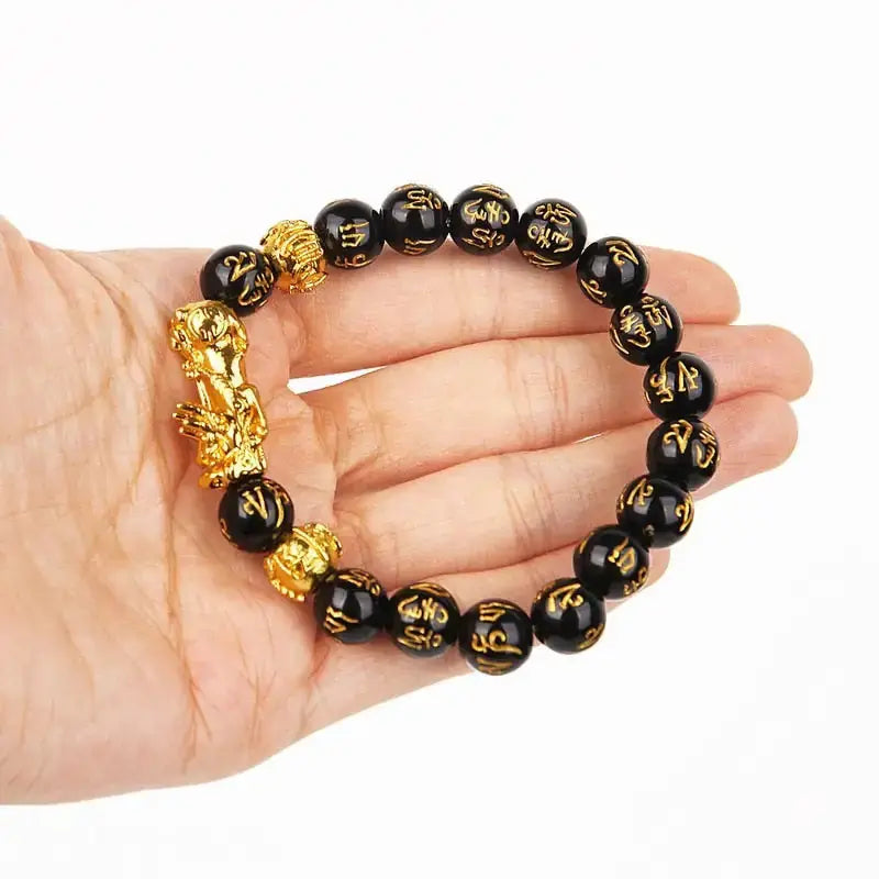 Feng Shui Wealth Bracelet  Black Beads - PricesRgreat