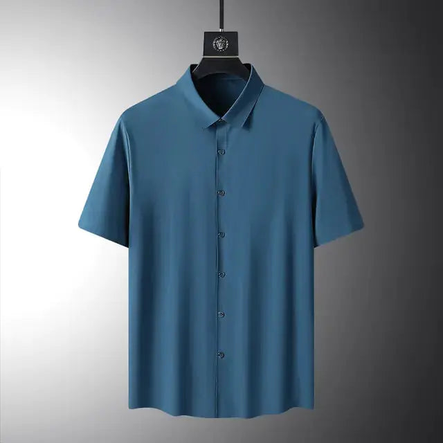 Solid Color Short Sleeved Shirt Loose - PricesRgreat