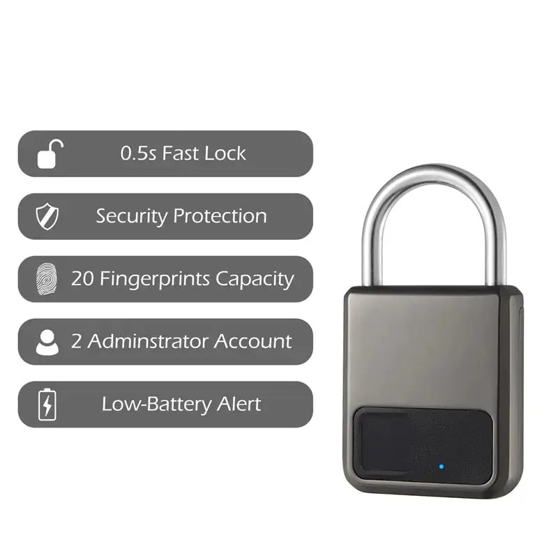 Fingerprint Padlock - PricesRgreat