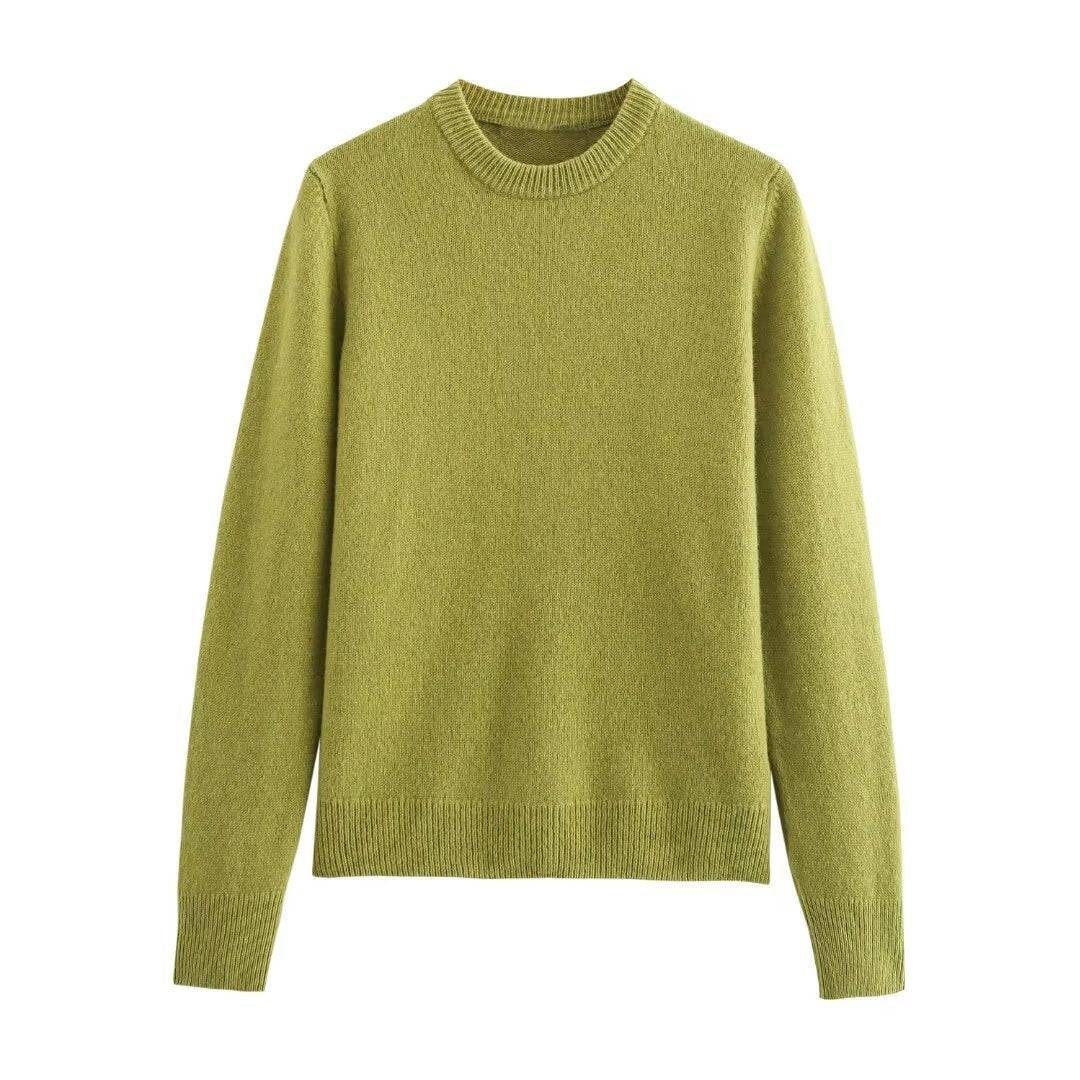 Casual round neck long sleeve sweater