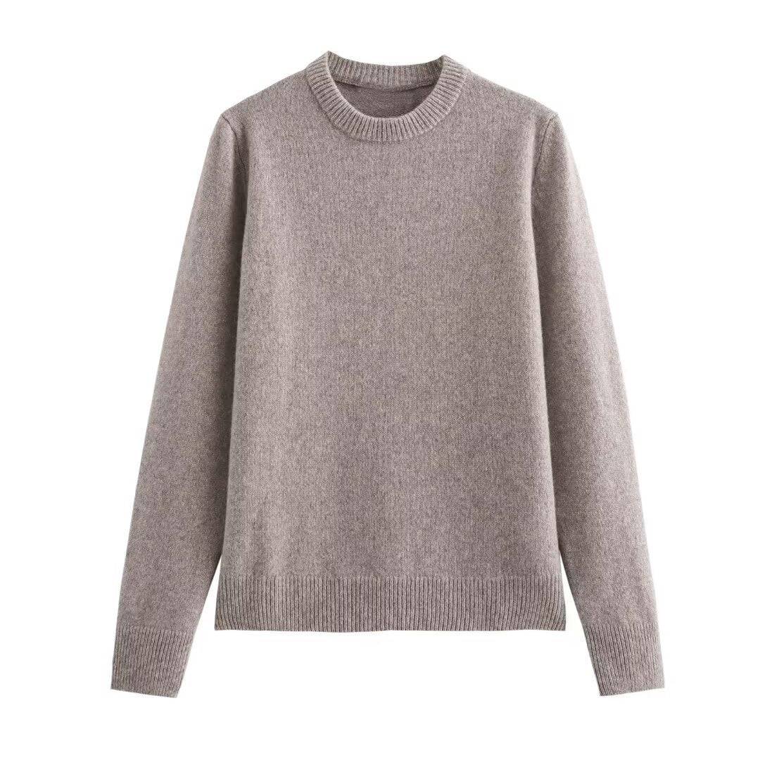 Casual round neck long sleeve sweater