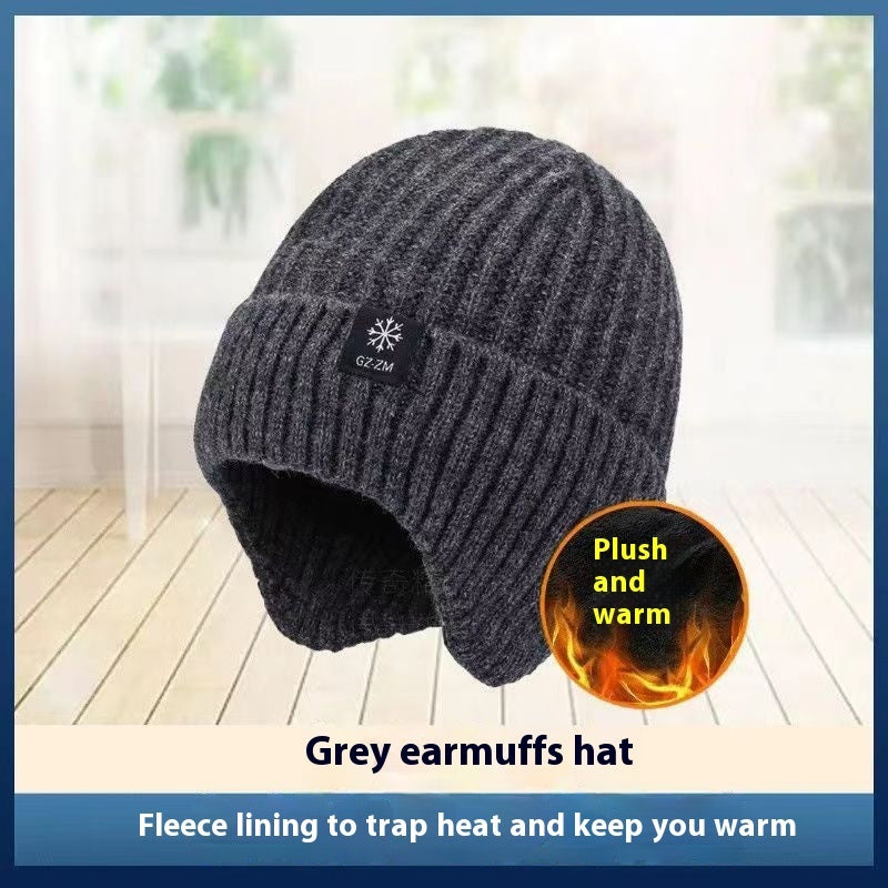 Men's wool hat with ear protection - PricesRgreat