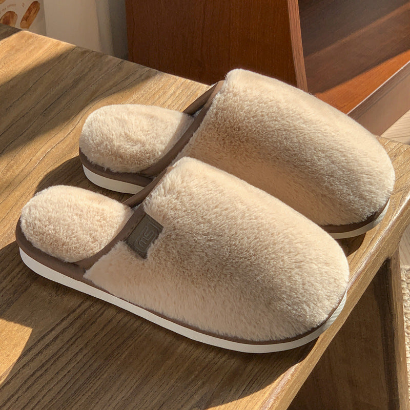 Unisex plush slippers non-slip