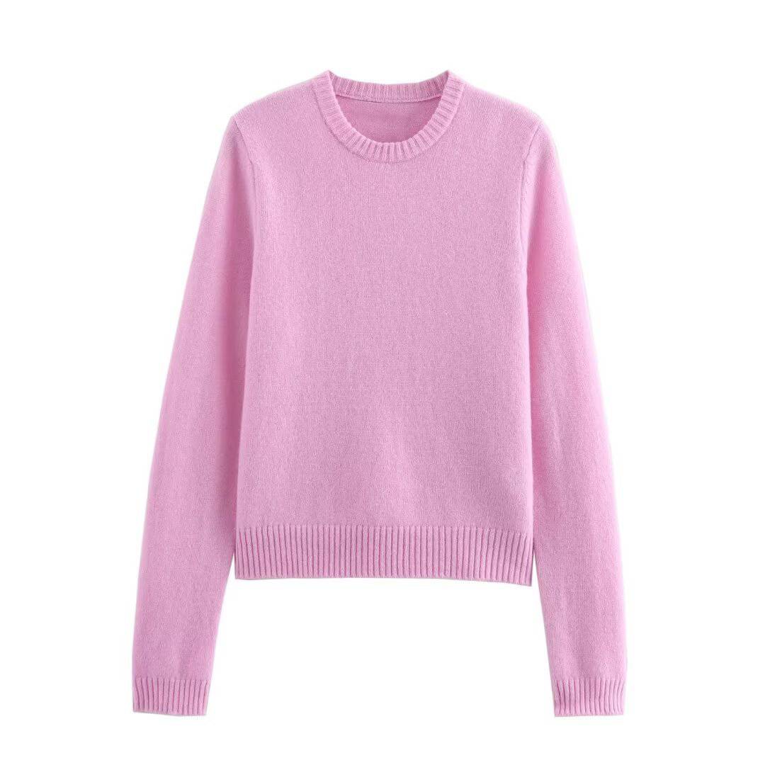 Casual round neck long sleeve sweater