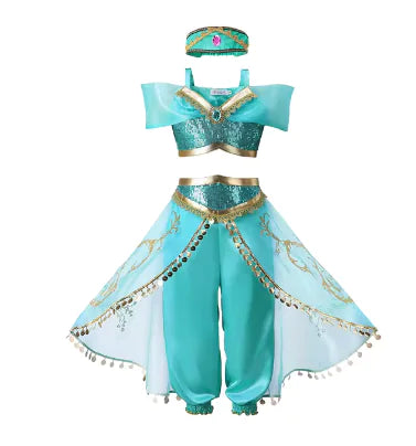 Girls Princess Costume: Elsa, Anna, Jasmine, Rapunzel Dress - PricesRgreat