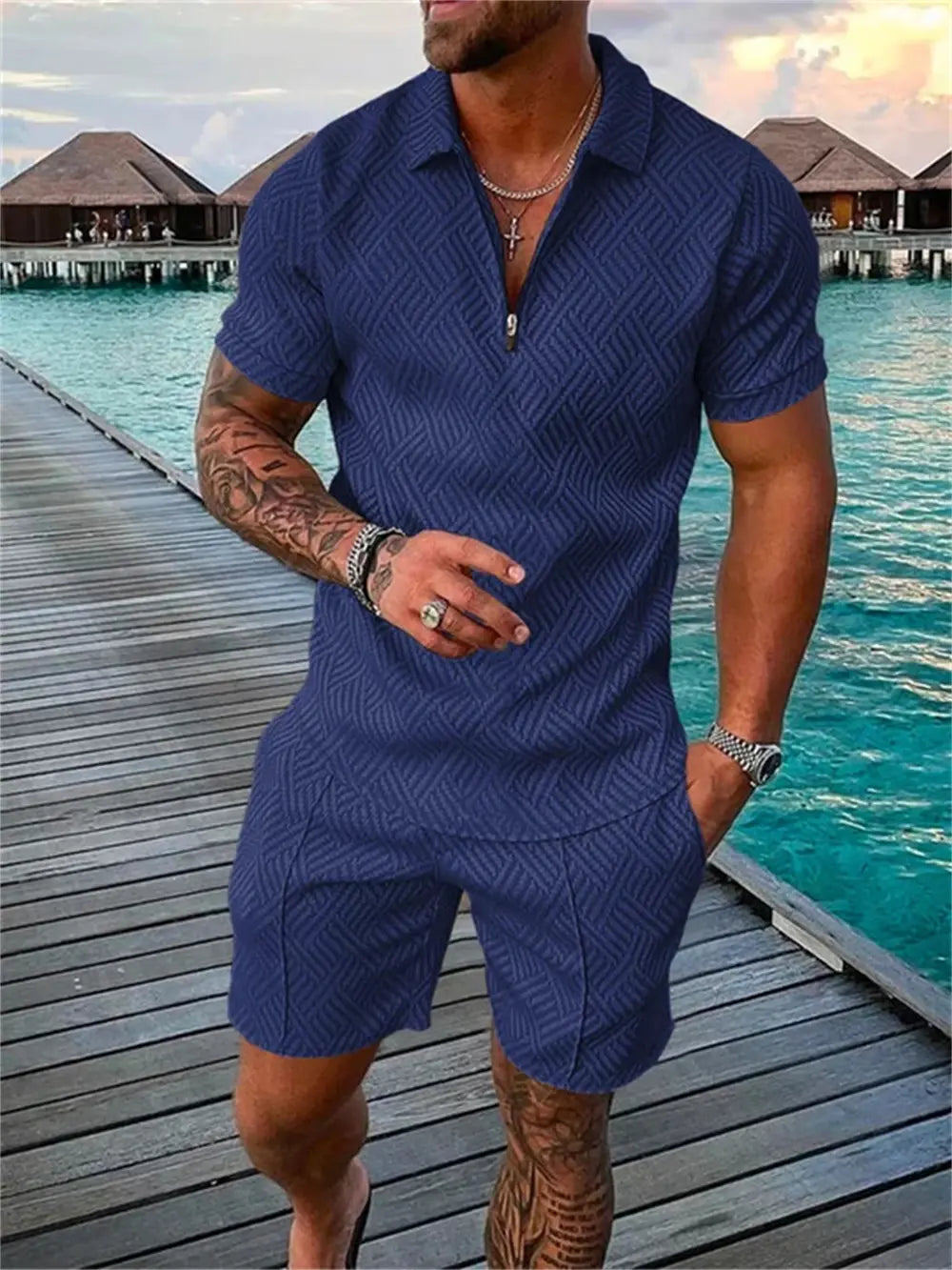 Summer Men's Two-Piece Casual Sportswear Set - PricesRgreat