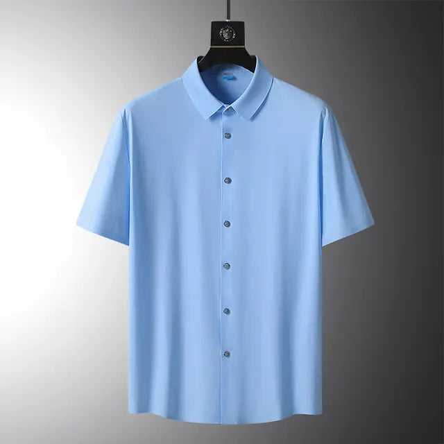 Solid Color Short Sleeved Shirt Loose - PricesRgreat