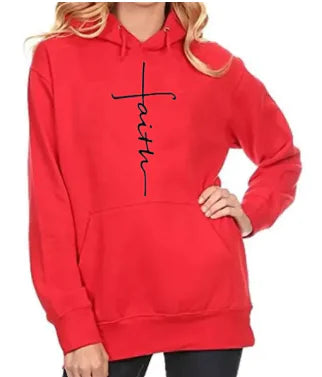 Hoodie with the word "Faith" printed on it - PricesRgreat