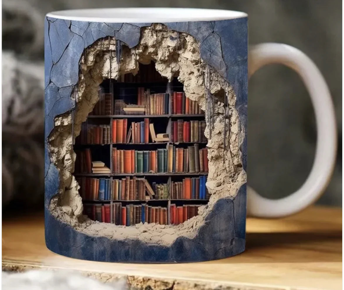 Ceramic 3D Bookshelf Mug - PricesRgreat