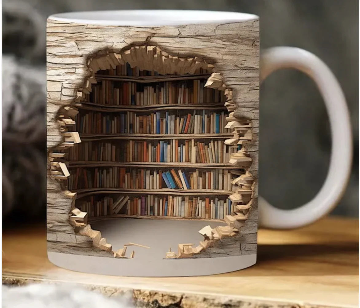 Ceramic 3D Bookshelf Mug - PricesRgreat