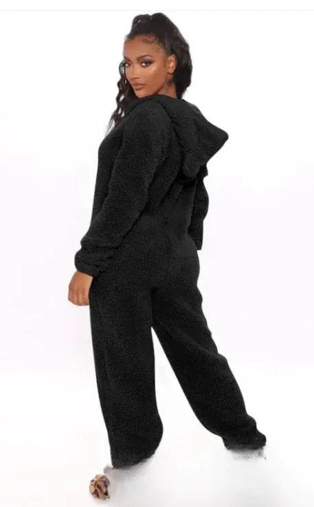 Cozy plush one-piece pajamas