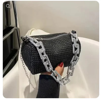 Rhinestone Bag with Chain - PricesRgreat