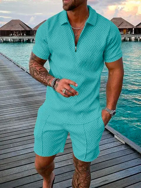 Summer Men's Two-Piece Casual Sportswear Set - PricesRgreat