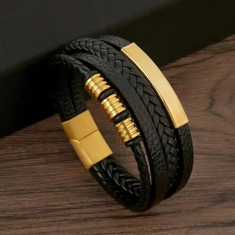 Classic Men's Leather Bracelet New Style Hand-woven Multi-layer Combination Accessory Fashion Man Jewelry Wholesale Dropshipping - PricesRgreat