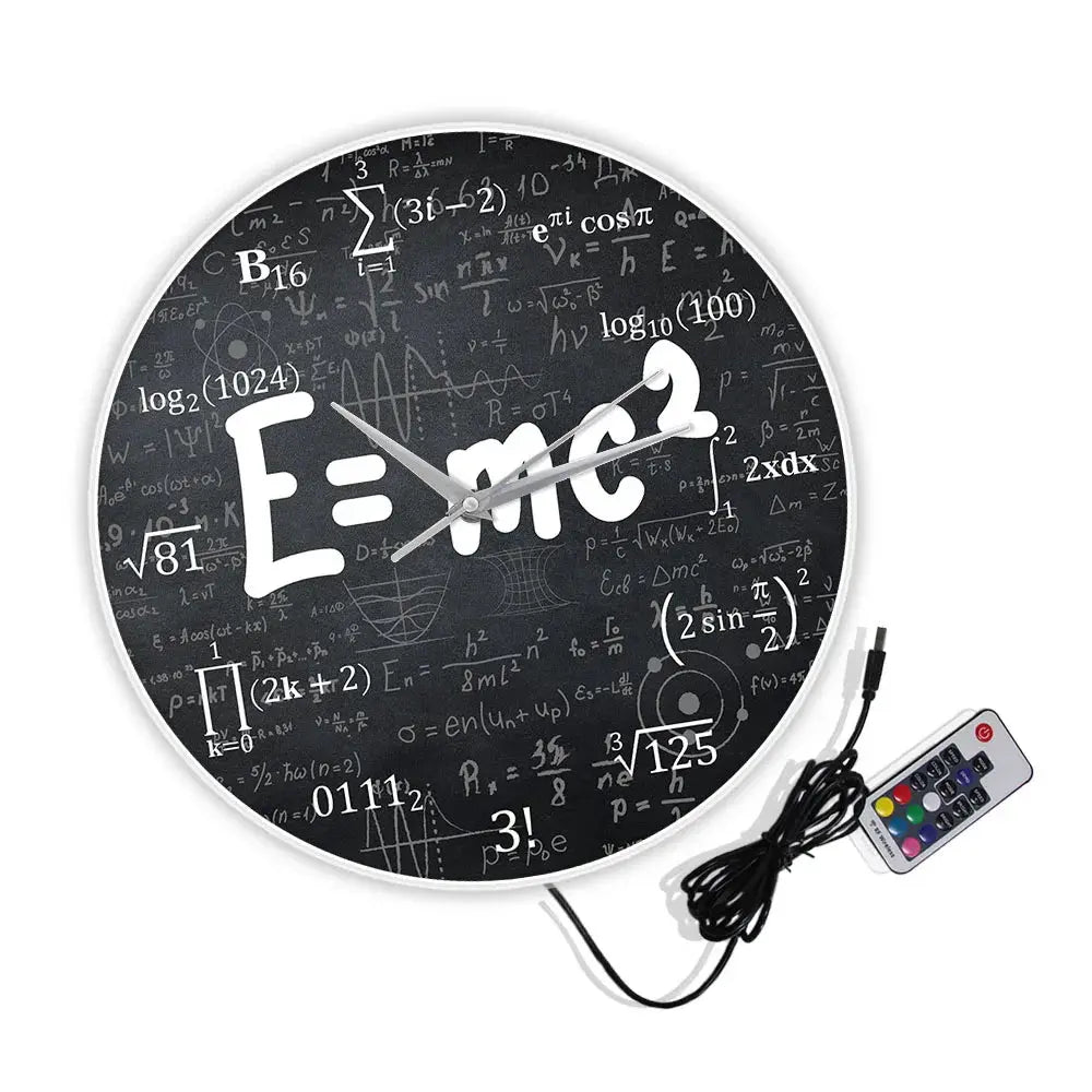 E=mc2 Math Formula Geek Wall Clock - PricesRgreat