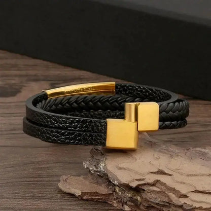 Classic Men's Leather Bracelet New Style Hand-woven Multi-layer Combination Accessory Fashion Man Jewelry Wholesale Dropshipping - PricesRgreat