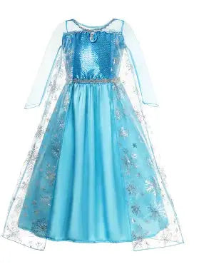 Girls Princess Costume: Elsa, Anna, Jasmine, Rapunzel Dress - Image #8