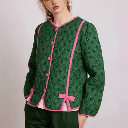 Women Patch Floral Cotton Jacket - Image #1