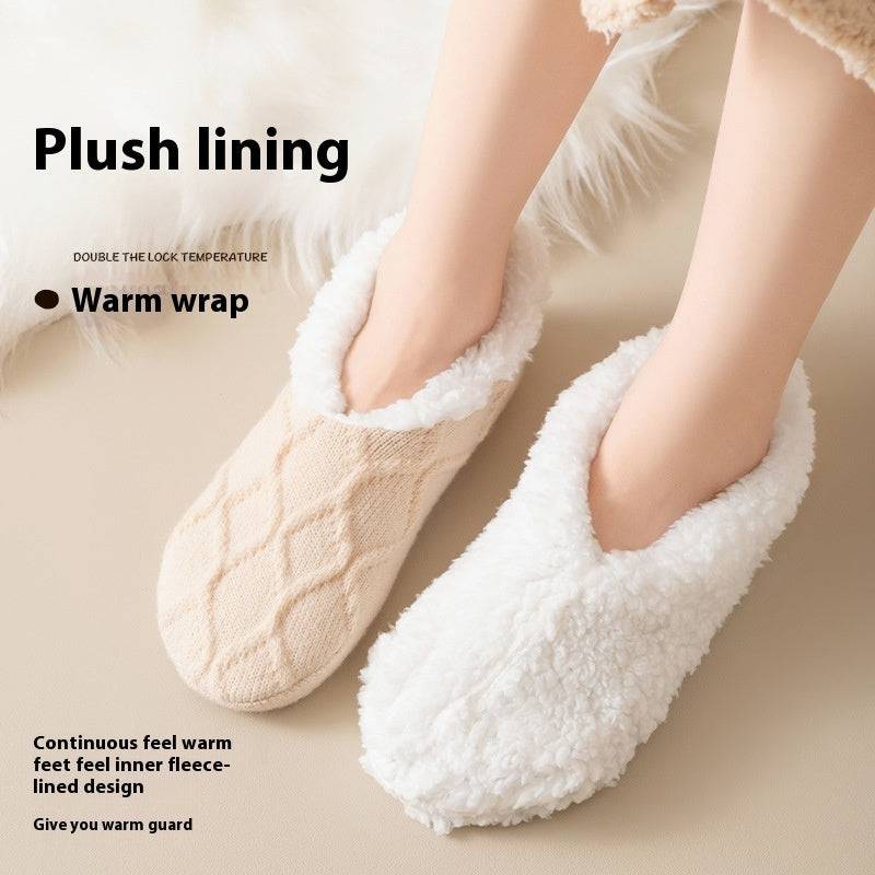 Women's cotton thermal plush slipper socks