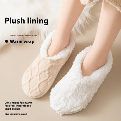 Women's cotton thermal plush slipper socks