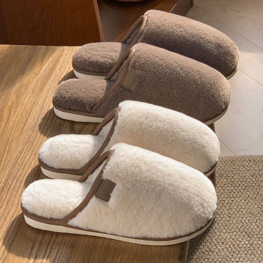 Unisex plush slippers non-slip