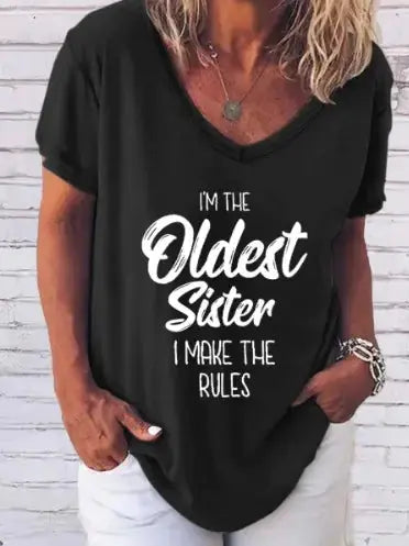 The Oldest Sister Print Tee - PricesRgreat