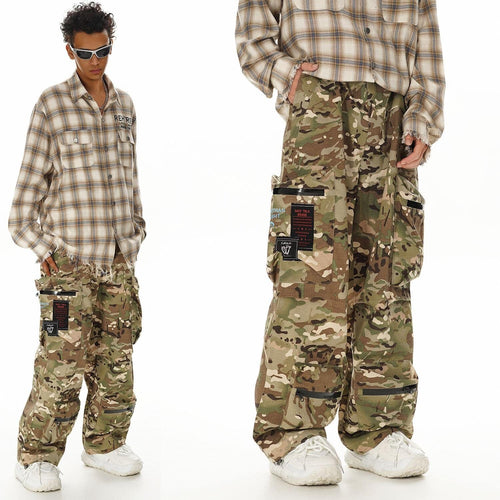 Casual wide leg camouflage pants