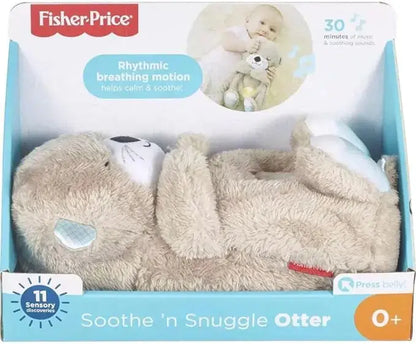 Fisher-Price Sound Machine Soothe 'n Snuggle Otter Portable Plush Baby Toy with Sensory Details Music Lights & Rhythmic Breathing Motion - PricesRgreat