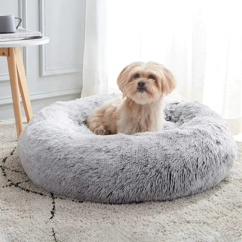 Calming Anti-Anxiety Donut Bed for Dogs and Cats - PricesRgreat