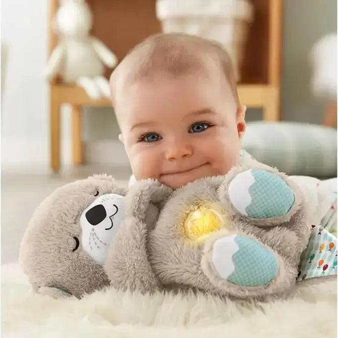 Fisher-Price Sound Machine Soothe 'n Snuggle Otter Portable Plush Baby Toy with Sensory Details Music Lights & Rhythmic Breathing Motion - PricesRgreat